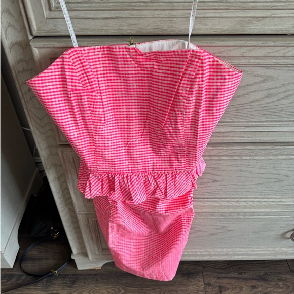 Pink Strapless Ruffle Dress - Picture 2 of 5